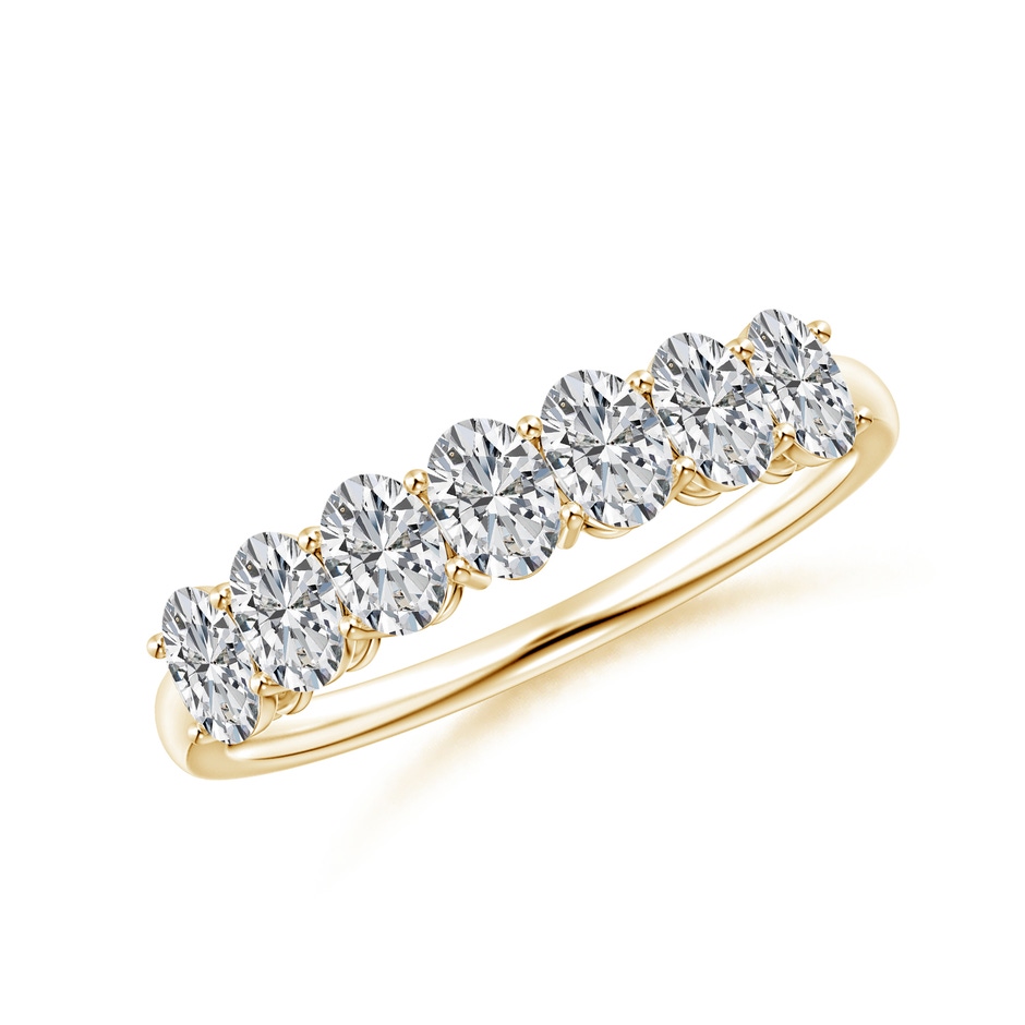 4x3mm HSI2 Oval Diamond Seven Stone Ring in Yellow Gold 