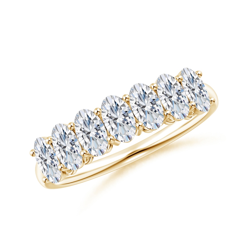 5x3mm GVS2 Oval Diamond Seven Stone Ring in Yellow Gold 