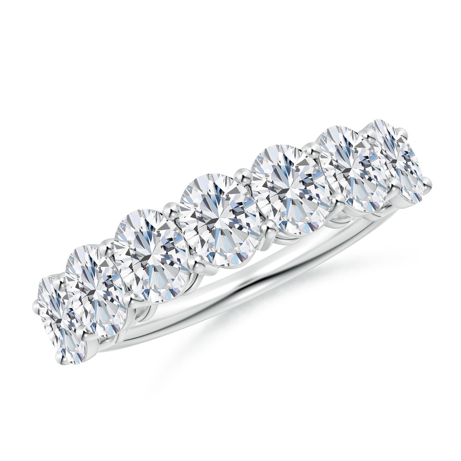 5x4mm GVS2 Oval Diamond Seven Stone Ring in P950 Platinum 