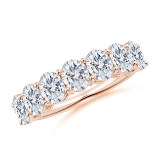 5x4mm GVS2 Oval Diamond Seven Stone Ring in Rose Gold