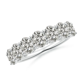5x4mm KI3 Oval Diamond Seven Stone Ring in P950 Platinum