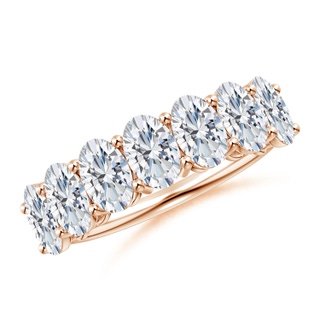 6x4mm GVS2 Oval Diamond Seven Stone Ring in 9K Rose Gold
