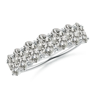 6x4mm KI3 Oval Diamond Seven Stone Ring in P950 Platinum
