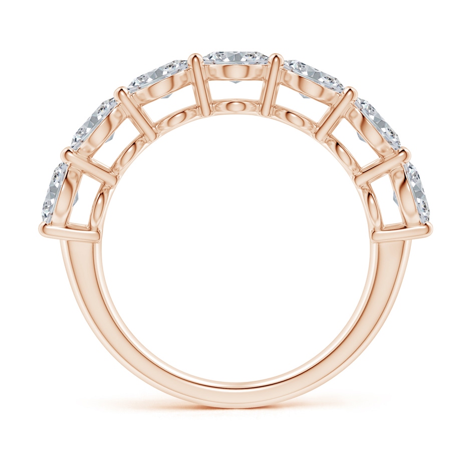 7x5mm HSI2 Oval Diamond Seven Stone Ring in Rose Gold side 199