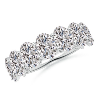 7x5mm IJI1I2 Oval Diamond Seven Stone Ring in P950 Platinum