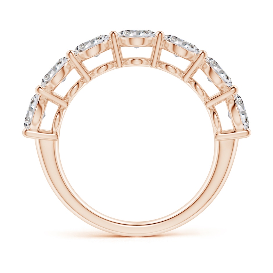 7x5mm IJI1I2 Oval Diamond Seven Stone Ring in Rose Gold side 199