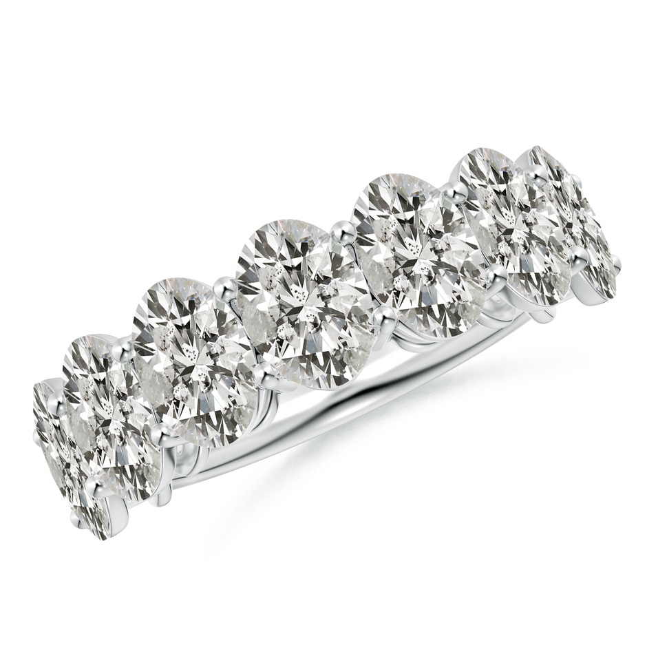 7x5mm KI3 Oval Diamond Seven Stone Ring in P950 Platinum 