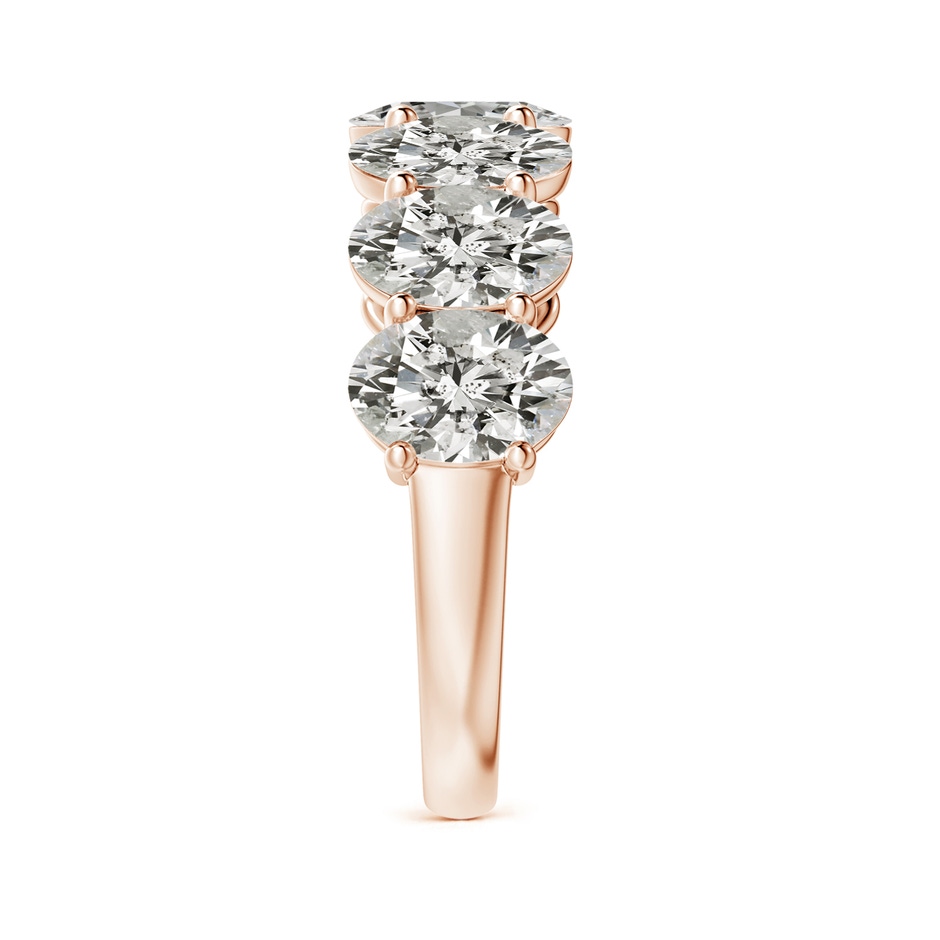 7x5mm KI3 Oval Diamond Seven Stone Ring in Rose Gold side 299
