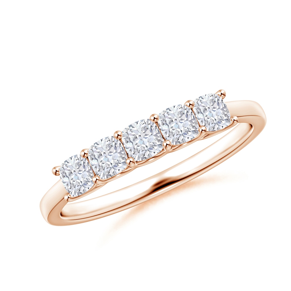 3mm GVS2 Cushion Diamond Five Stone Ring in Rose Gold