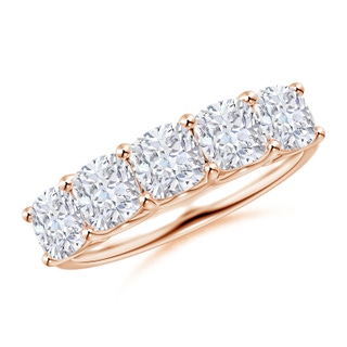 4.5mm GVS2 Cushion Diamond Five Stone Ring in Rose Gold