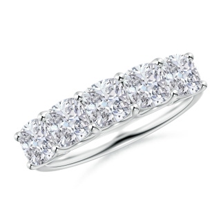 4.5mm HSI2 Cushion Diamond Five Stone Ring in P950 Platinum