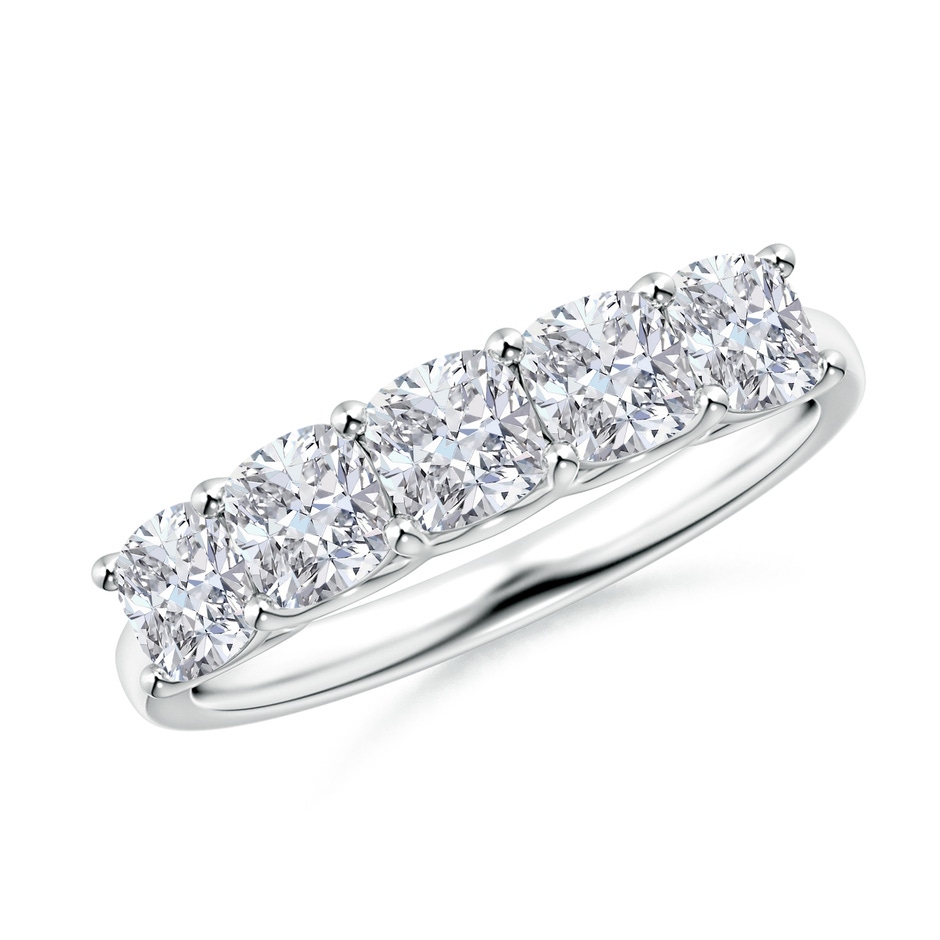 4mm HSI2 Cushion Diamond Five Stone Ring in White Gold 