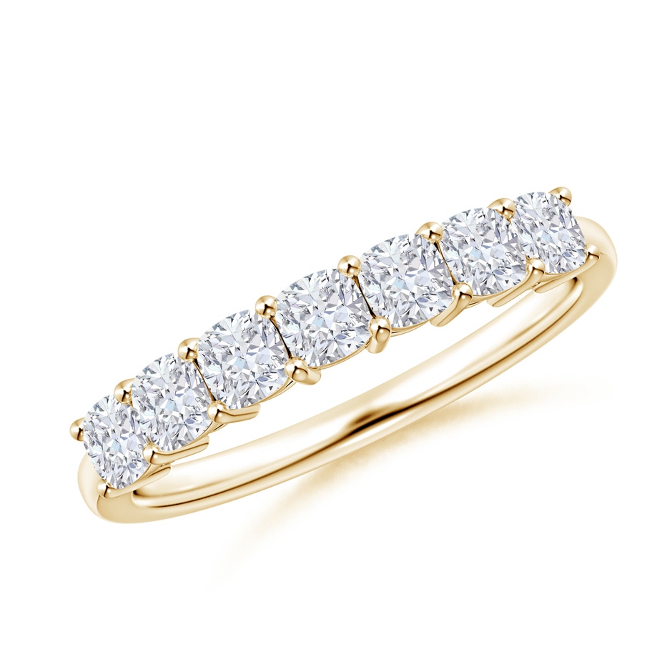 3mm GVS2 Cushion Diamond Seven Stone Ring in Yellow Gold 