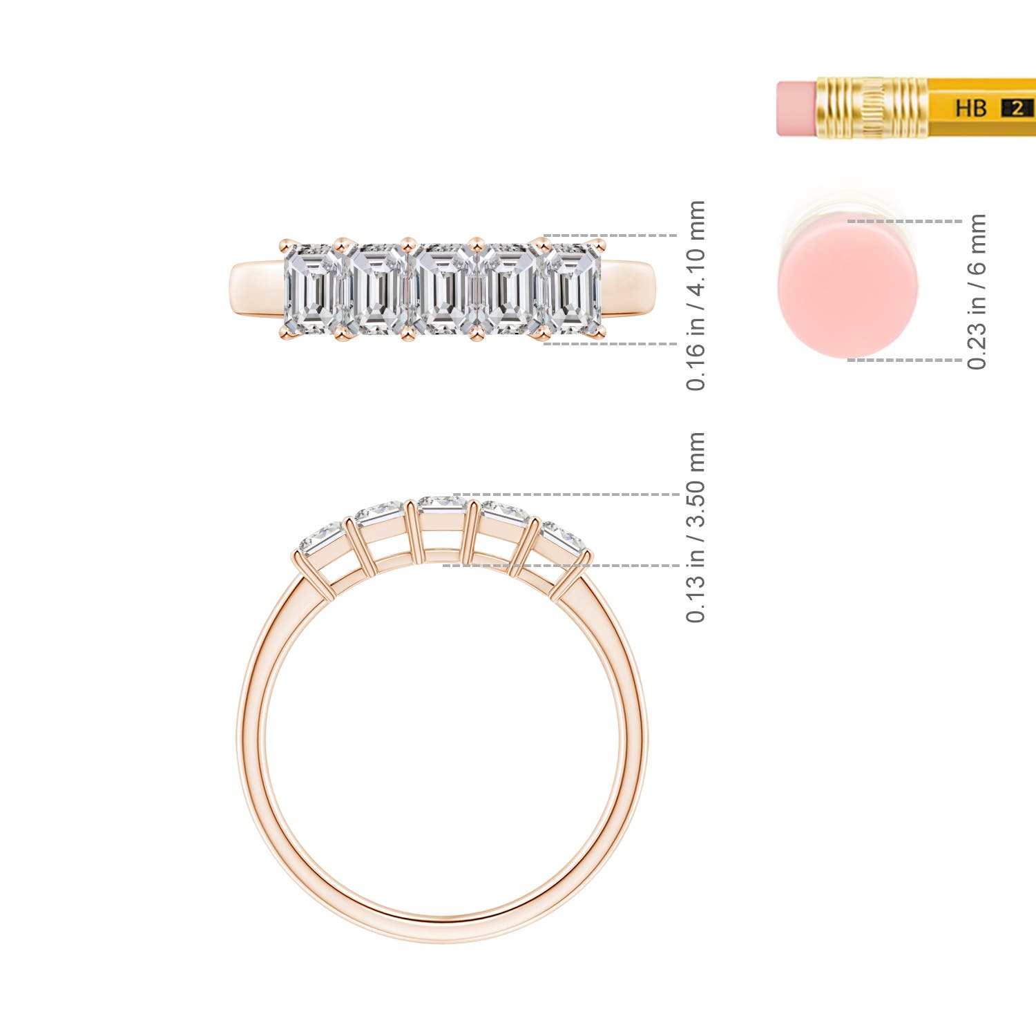 I-J, I1-I2 / 1 CT / 14 KT Rose Gold