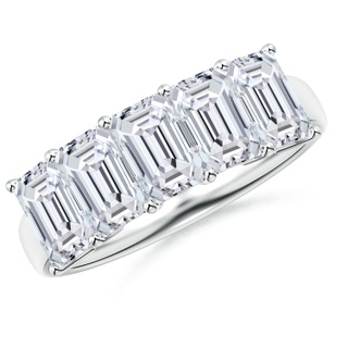 6x4mm HSI2 Emerald-Cut Diamond Five Stone Ring in P950 Platinum