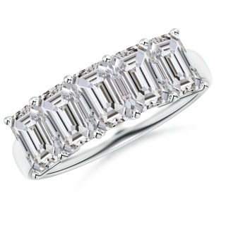 6x4mm IJI1I2 Emerald-Cut Diamond Five Stone Ring in P950 Platinum