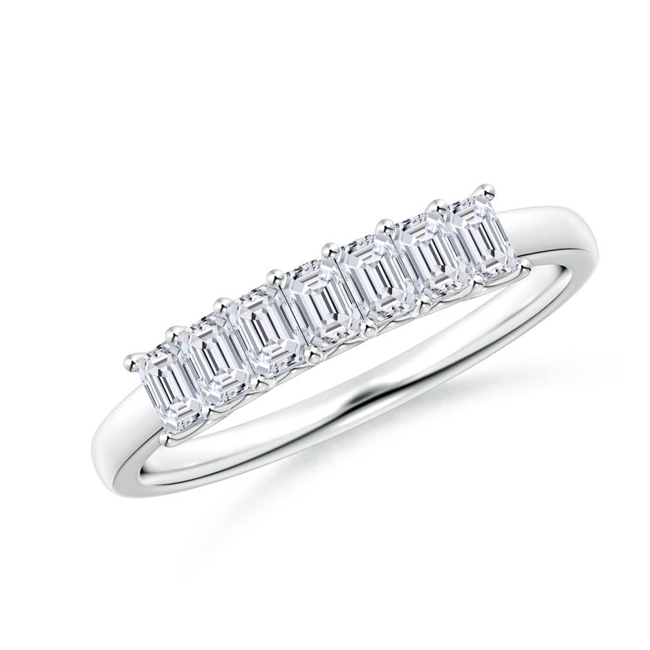 3x2mm HSI2 Emerald-Cut Diamond Seven Stone Ring in White Gold 