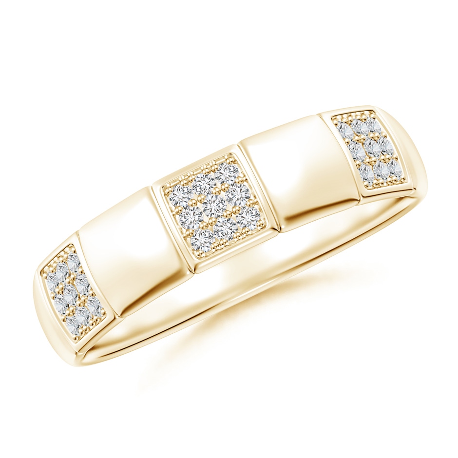 1.1mm HSI2 Alternating Pave-Set Diamond Stackable Band in Yellow Gold 