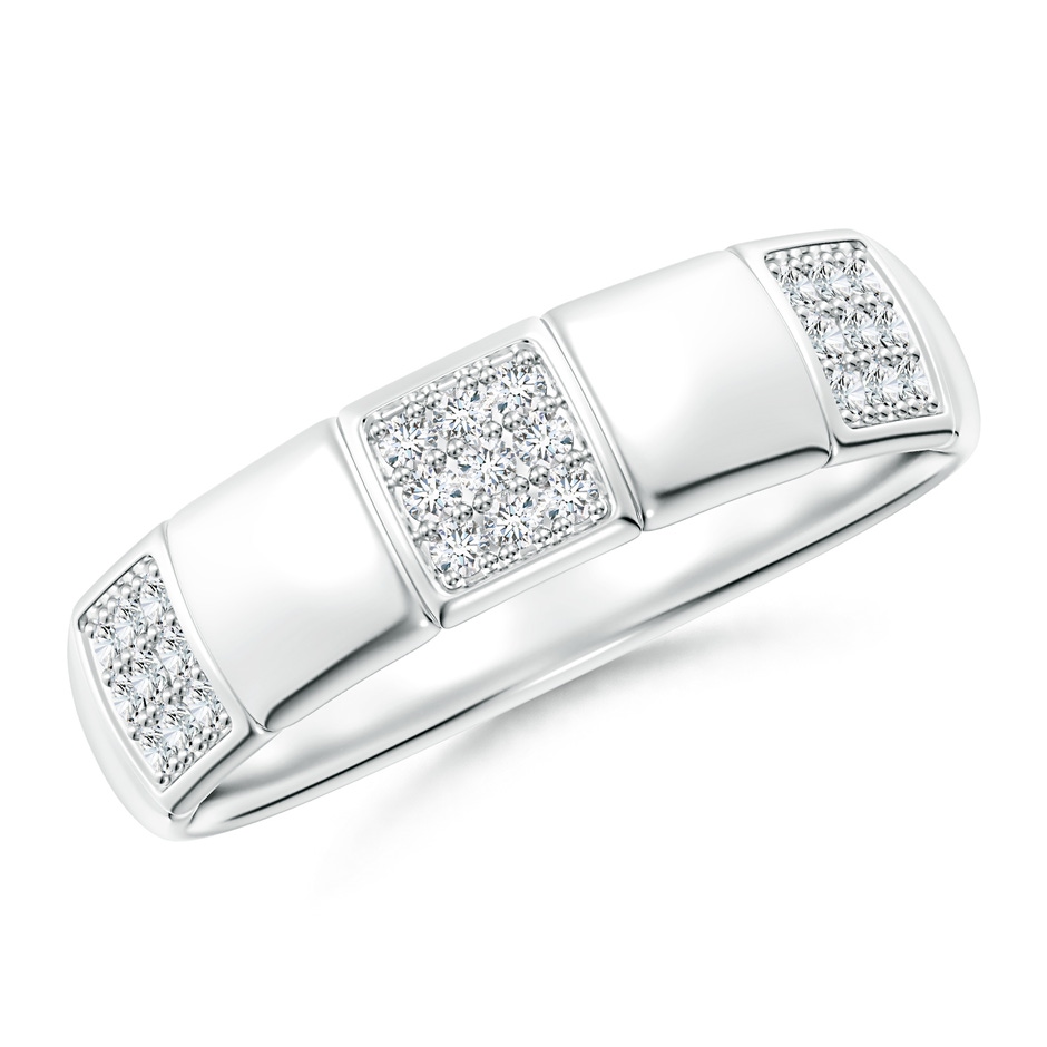 1.3mm GVS2 Alternating Pave-Set Diamond Stackable Band in S999 Silver 