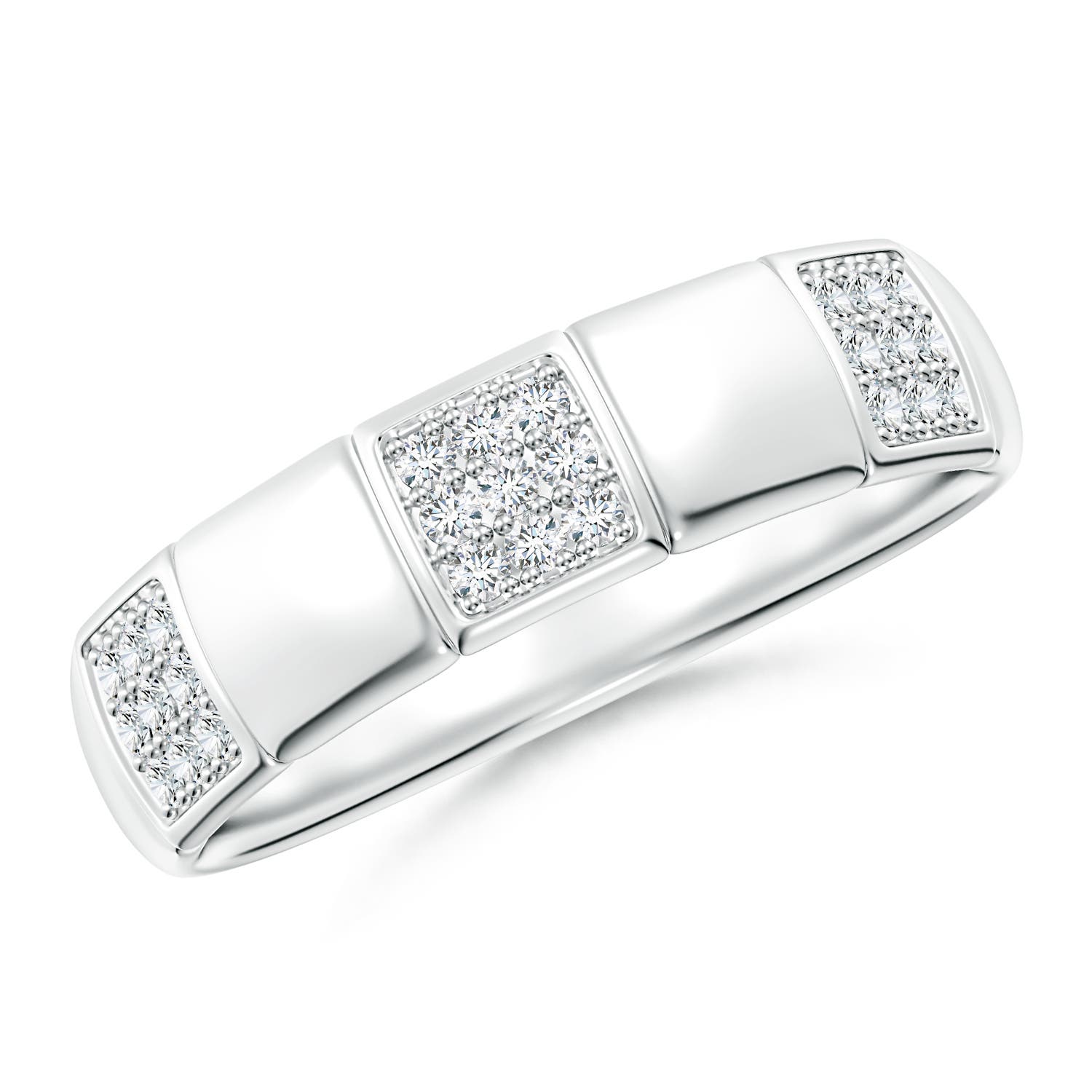 1.3mm GVS2 Alternating Pave-Set Diamond Stackable Band in White Gold