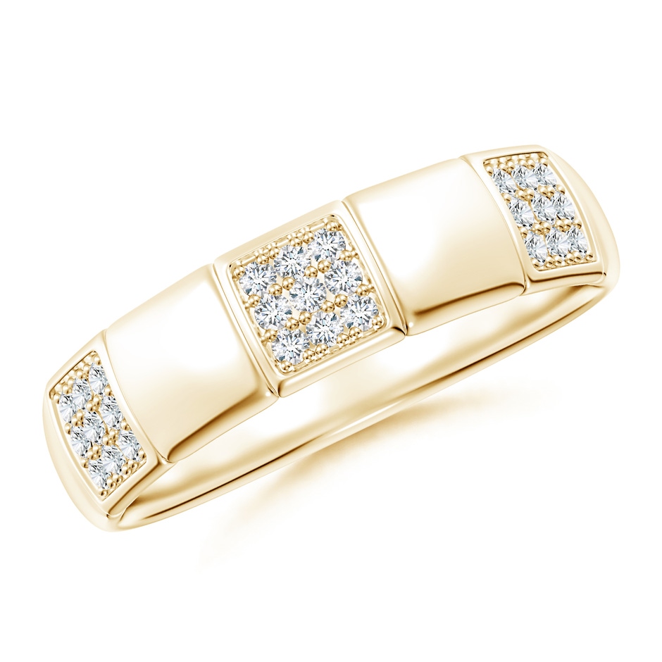 1.3mm GVS2 Alternating Pave-Set Diamond Stackable Band in Yellow Gold 
