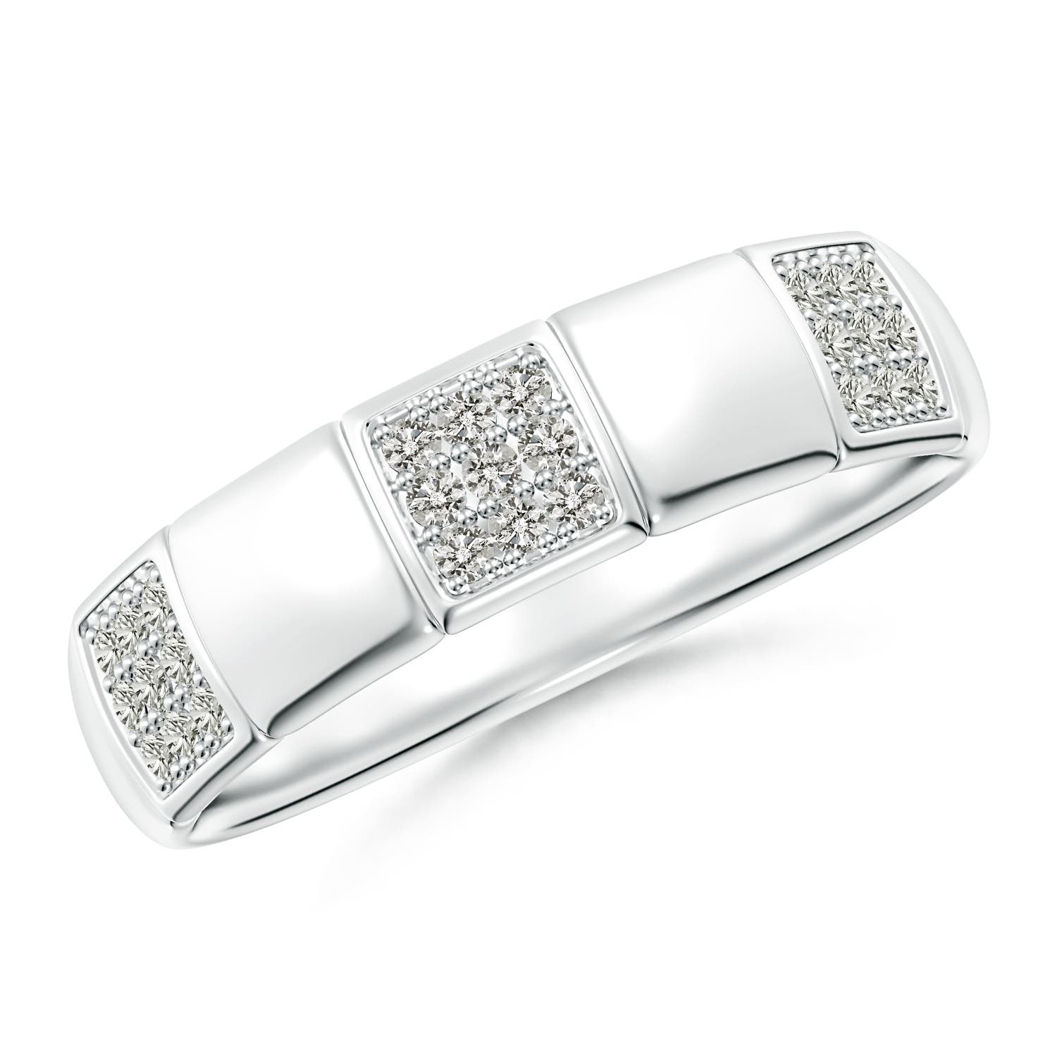 1.3mm KI3 Alternating Pave-Set Diamond Stackable Band in White Gold