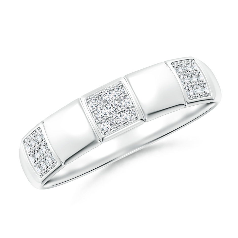 1mm GVS2 Alternating Pave-Set Diamond Stackable Band in S999 Silver 