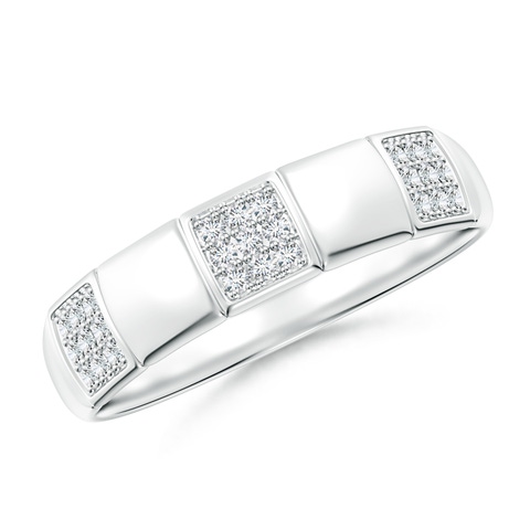1mm GVS2 Alternating Pave-Set Diamond Stackable Band in White Gold