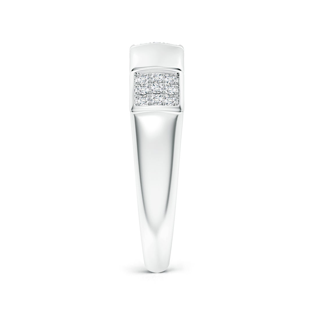 1mm GVS2 Alternating Pave-Set Diamond Stackable Band in White Gold - side 3