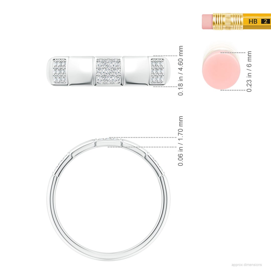 1mm GVS2 Alternating Pave-Set Diamond Stackable Band in White Gold - ruler