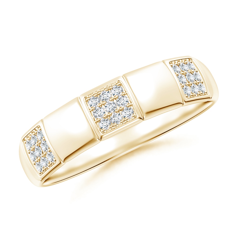 1mm GVS2 Alternating Pave-Set Diamond Stackable Band in Yellow Gold 