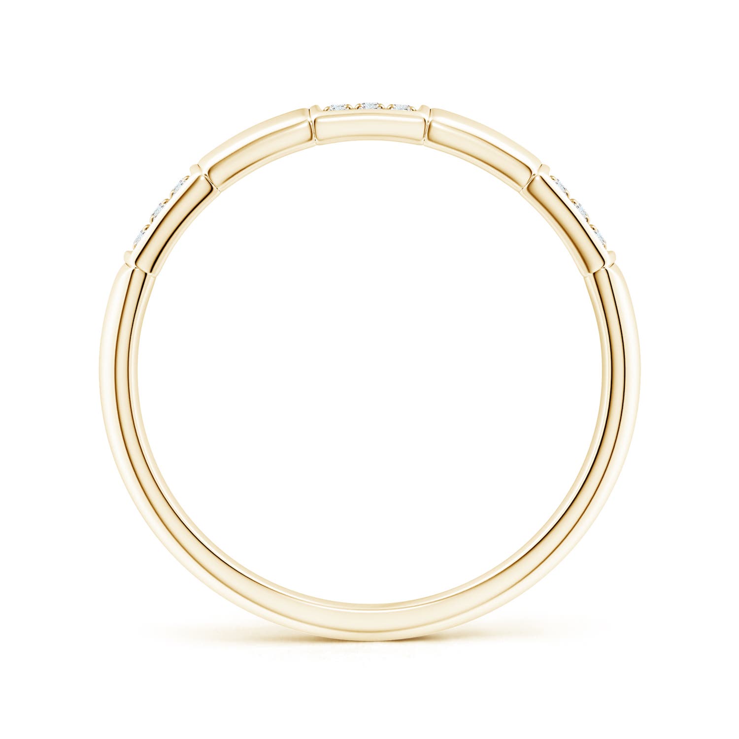 1mm GVS2 Alternating Pave-Set Diamond Stackable Band in Yellow Gold