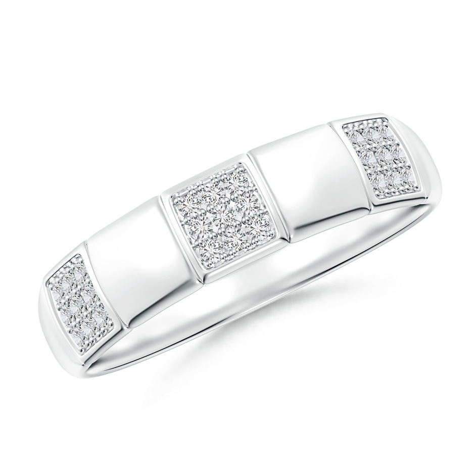 1mm HSI2 Alternating Pave-Set Diamond Stackable Band in S999 Silver 