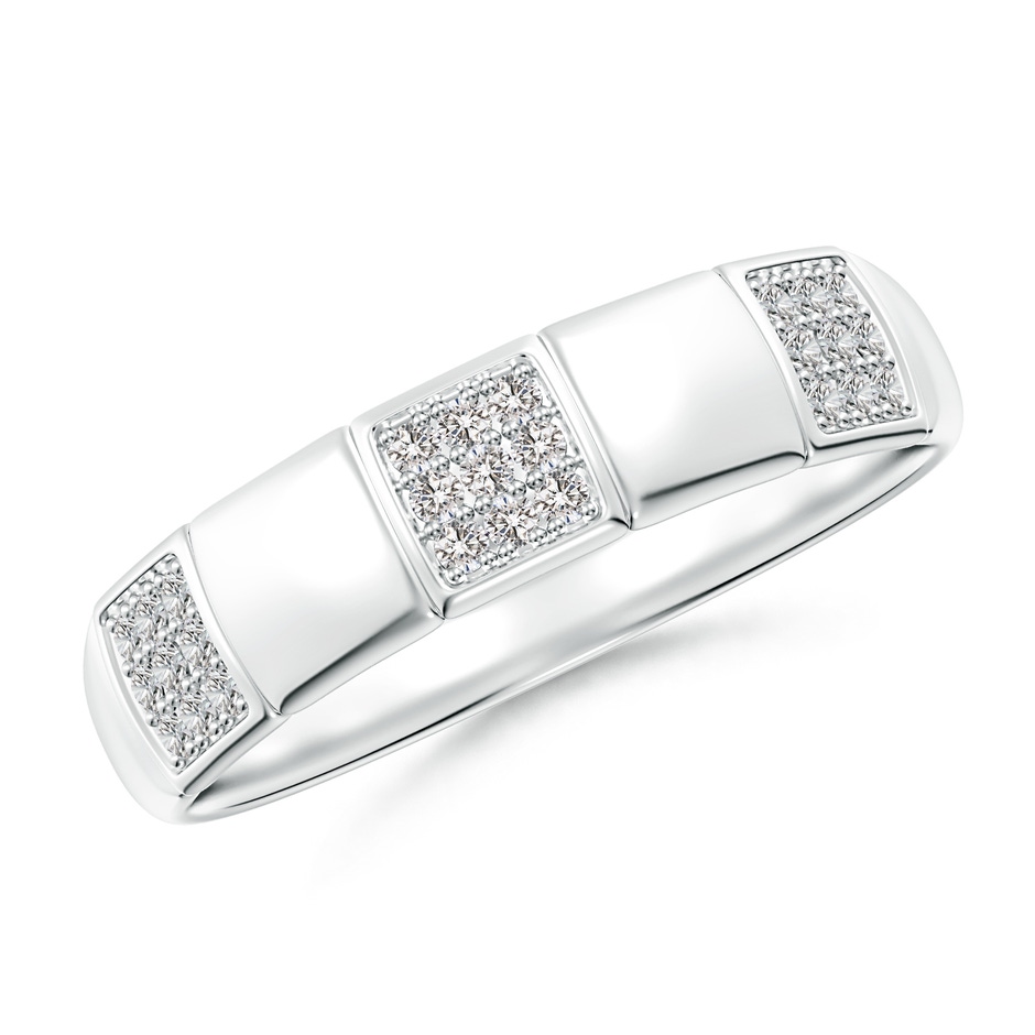 1mm IJI1I2 Alternating Pave-Set Diamond Stackable Band in S999 Silver 