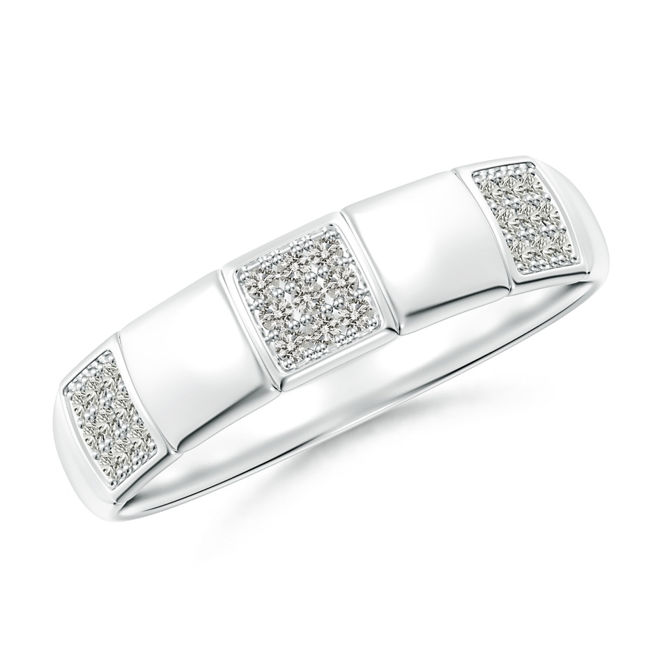 1mm KI3 Alternating Pave-Set Diamond Stackable Band in S999 Silver 