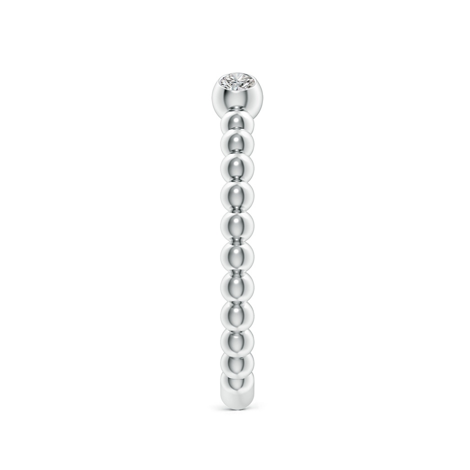 2.2mm IJI1I2 Two-Stone Round Diamond Beaded Shank Open Ring in S999 Silver side 299