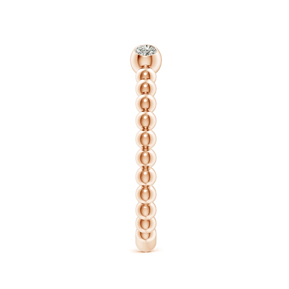 2.2mm KI3 Two-Stone Round Diamond Beaded Shank Open Ring in Rose Gold side 299