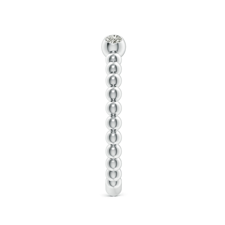 2.2mm KI3 Two-Stone Round Diamond Beaded Shank Open Ring in White Gold side 299