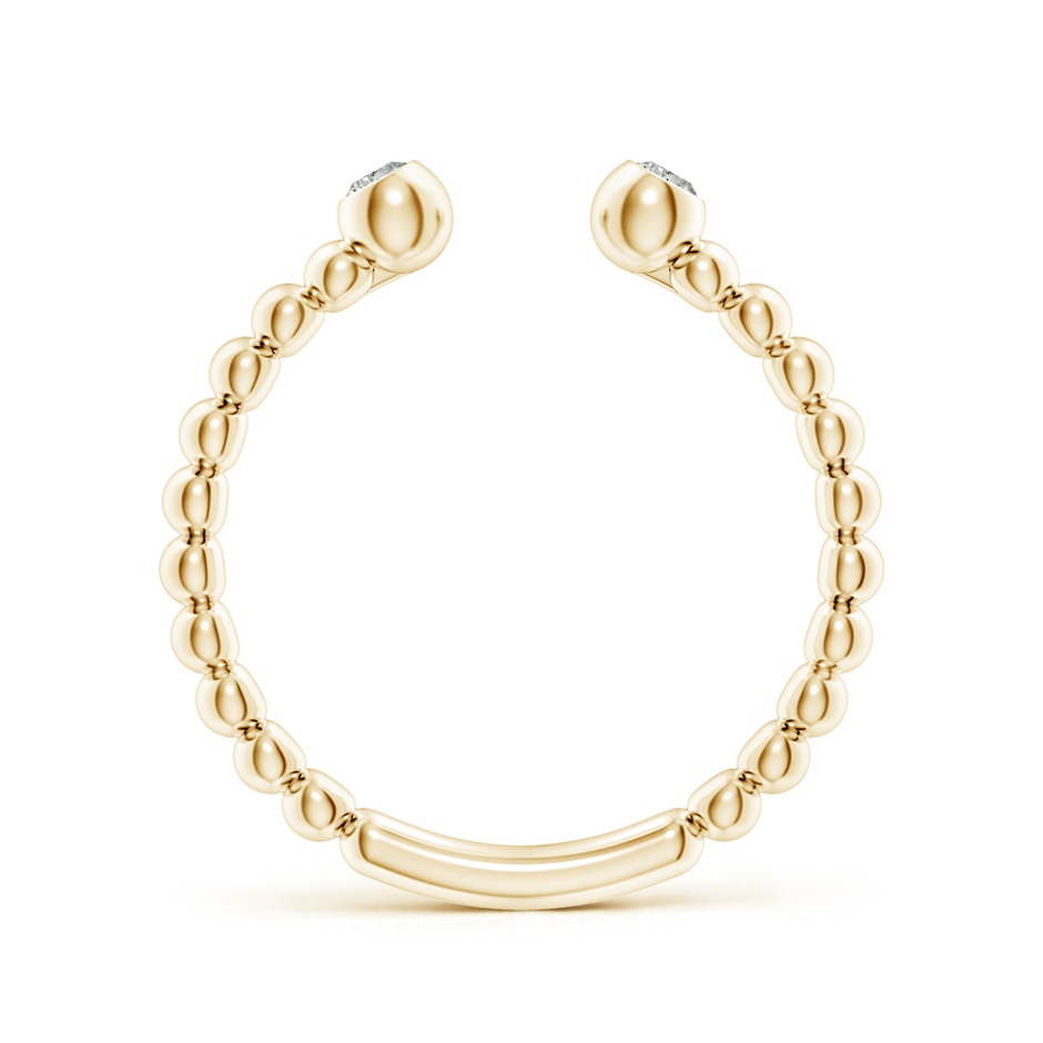 2.2mm KI3 Two-Stone Round Diamond Beaded Shank Open Ring in Yellow Gold side 199