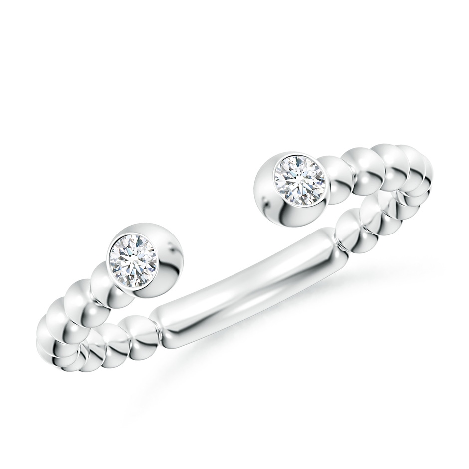 2.5mm GVS2 Two-Stone Round Diamond Beaded Shank Open Ring in P950 Platinum 