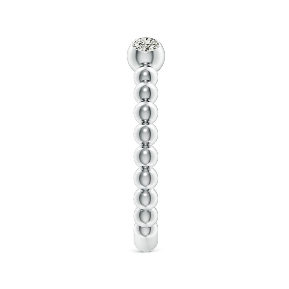 2.9mm KI3 Two-Stone Round Diamond Beaded Shank Open Ring in S999 Silver side 299
