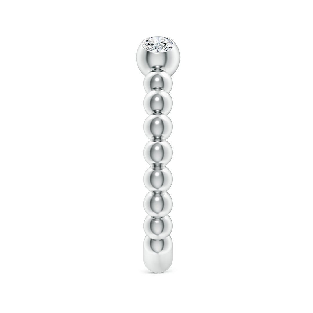 3.1mm GVS2 Two-Stone Round Diamond Beaded Shank Open Ring in P950 Platinum - side 3
