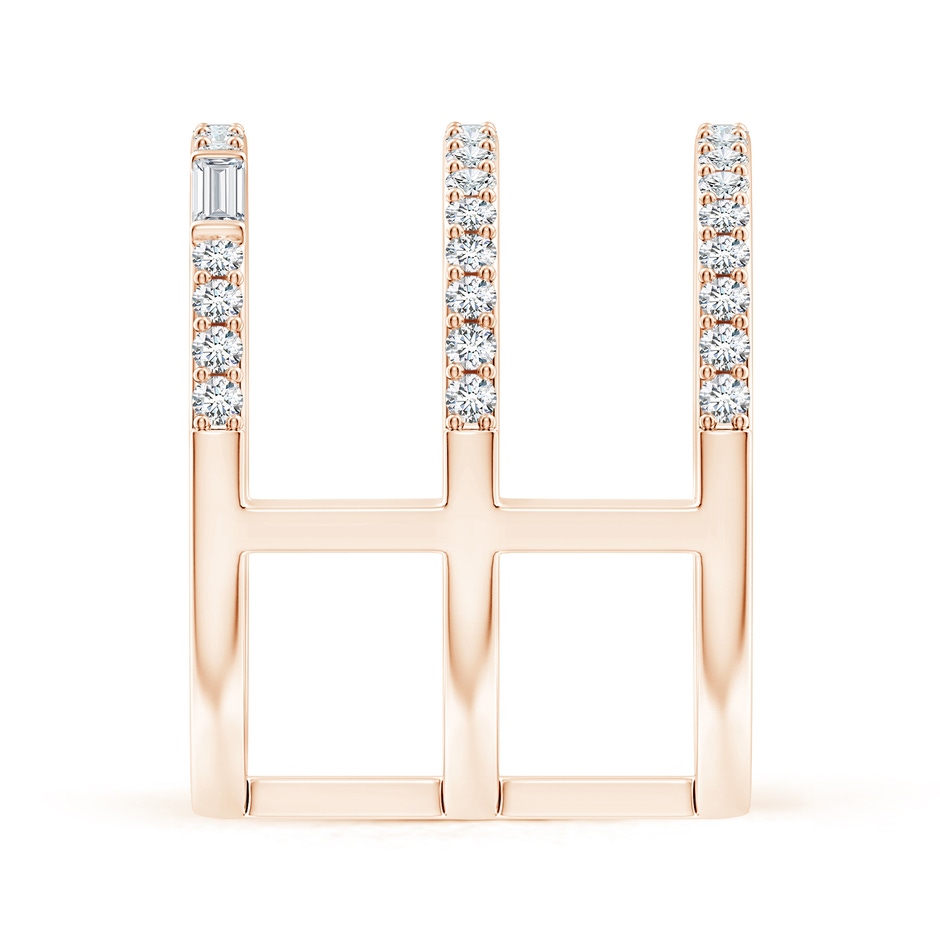 3x1.5mm GVS2 Triple Row Baguette & Round Diamond Broad Statement Band in Rose Gold side 299