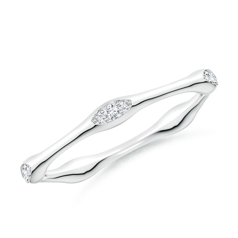 1.5mm GVS2 Pave-Set Diamond Pentagon Stackable Band in White Gold