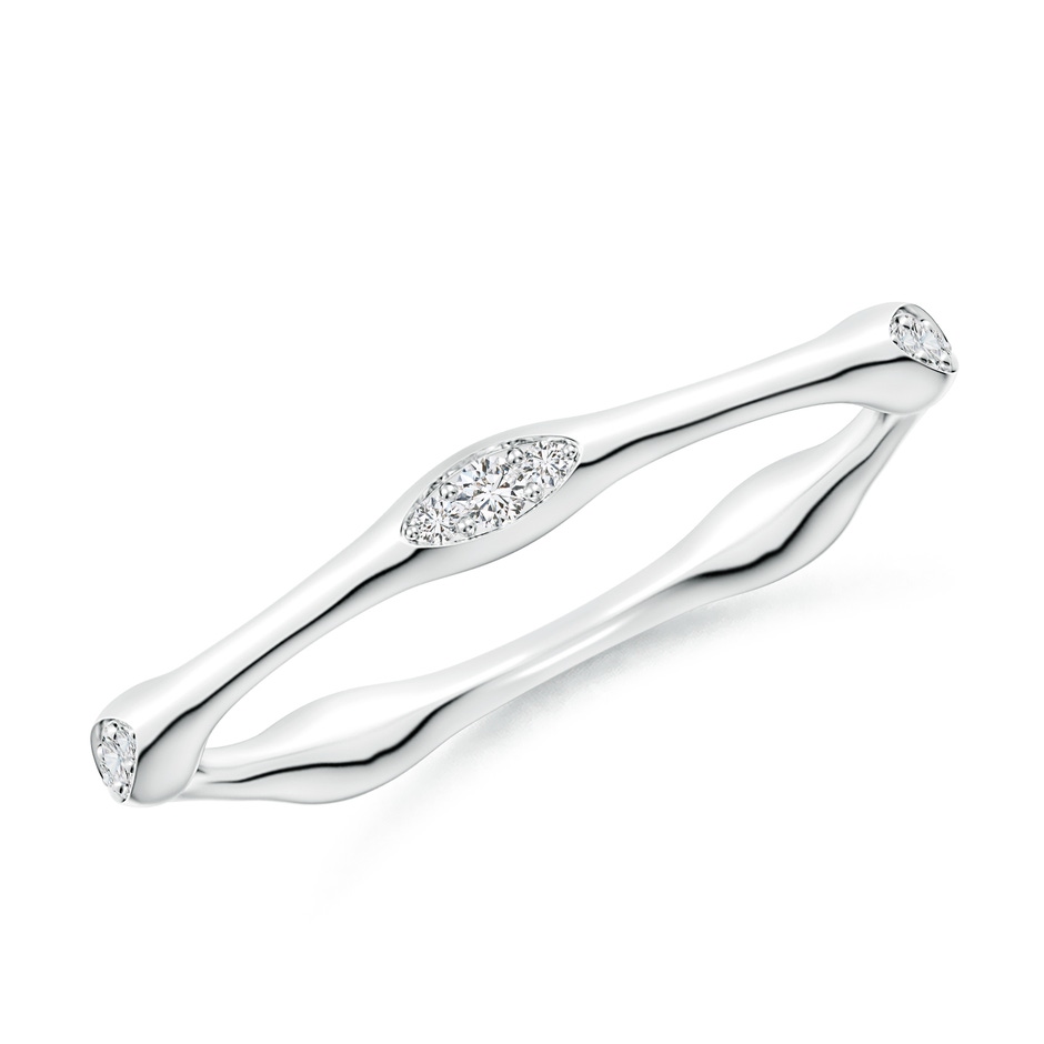 1.5mm HSI2 Pave-Set Diamond Pentagon Stackable Band in White Gold 