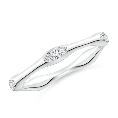 1.8mm GVS2 Pave-Set Diamond Pentagon Stackable Band in White Gold