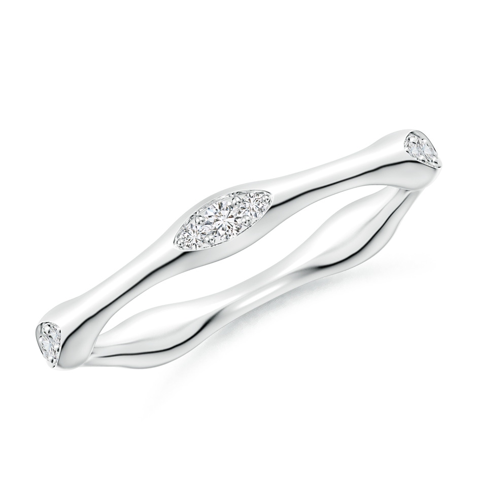 1.8mm HSI2 Pave-Set Diamond Pentagon Stackable Band in S999 Silver 