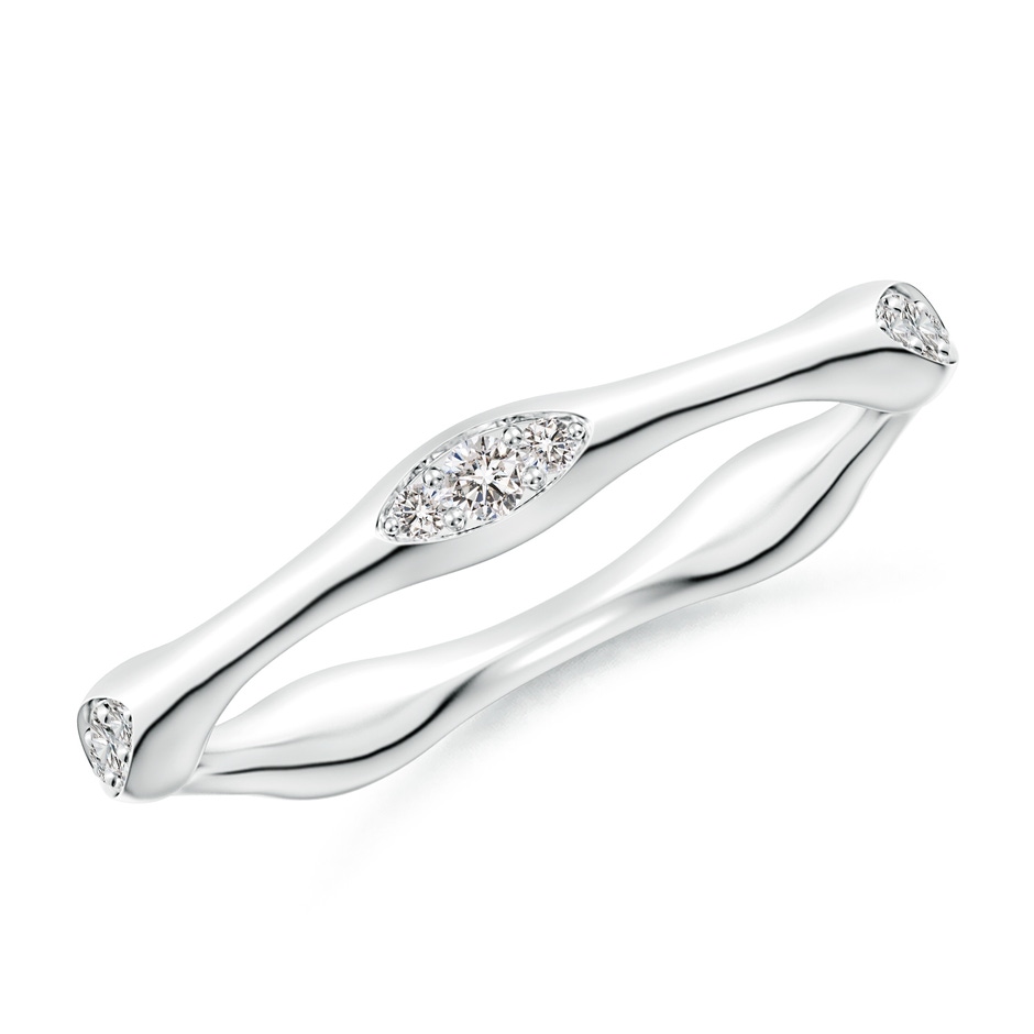 1.8mm IJI1I2 Pave-Set Diamond Pentagon Stackable Band in S999 Silver 