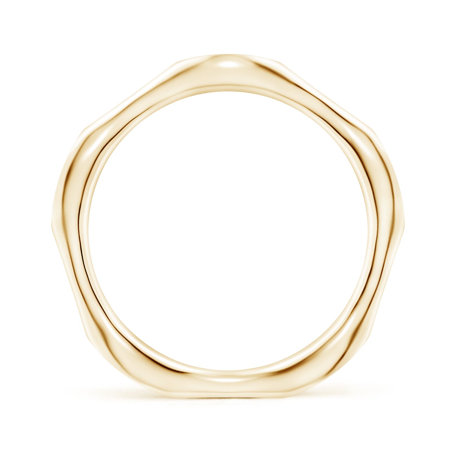 2.1mm HSI2 Pave-Set Diamond Pentagon Stackable Band in Yellow Gold - side 2