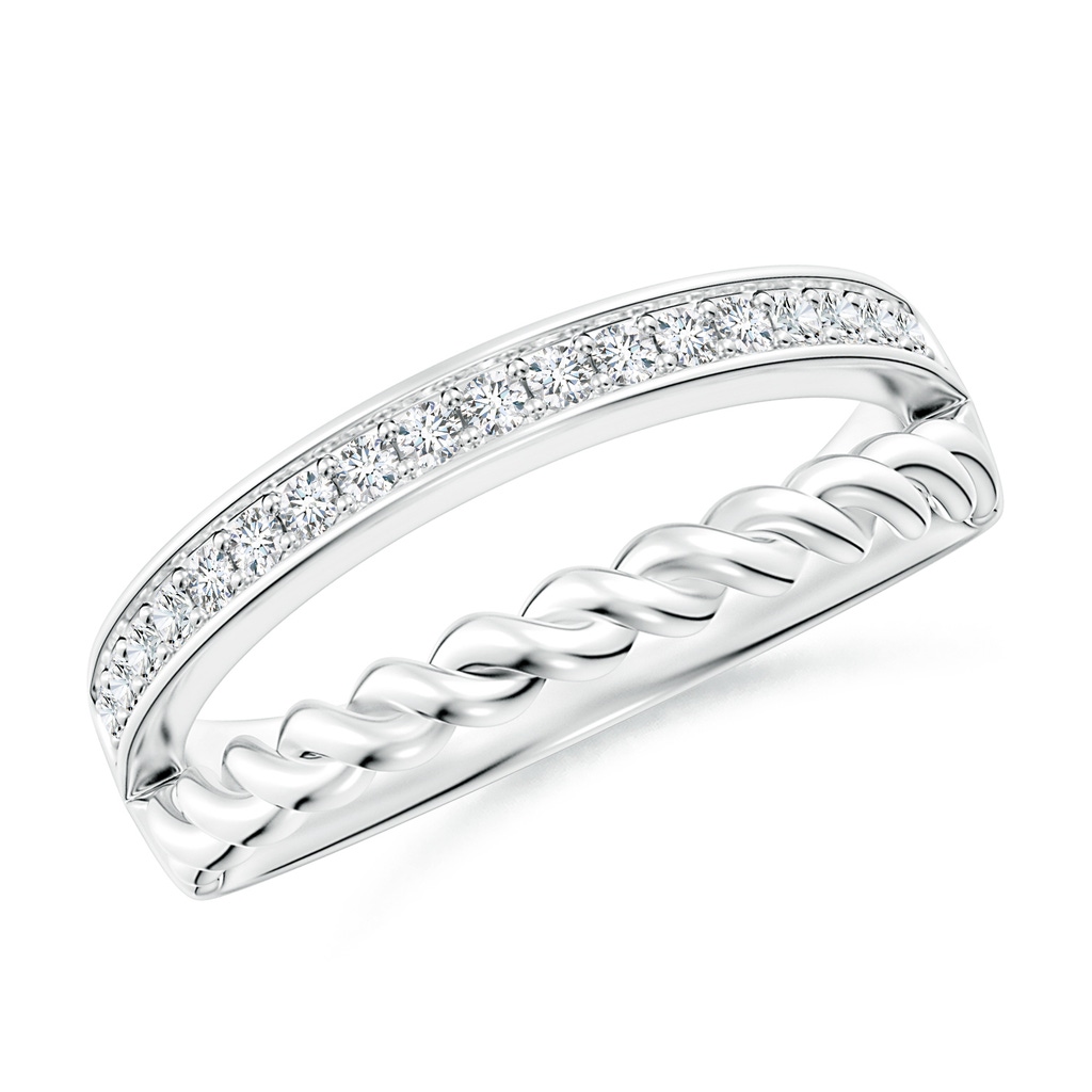 1.15mm GVS2 Alternating Diamond & Twisted Wire Split Shank Ring in S999 Silver